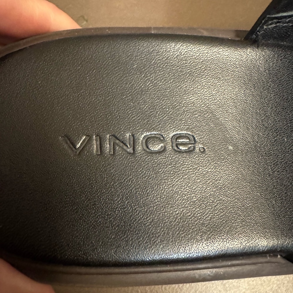 VINCE ANTON Black Leather Platform Mules Women’s SZ 8.5 - Picture 12 of 17